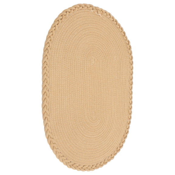 Amosfun Khaki Woven Cotton Rope Door Mat Anti Skid Indoor Floor Cushion
