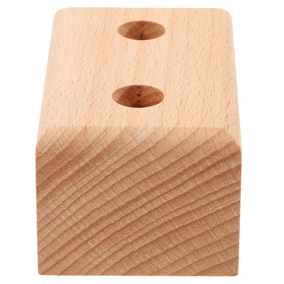 Amosfun Khaki Wood Pen Stand Pencil Storage Rest for Home Workspace with Stylish Design