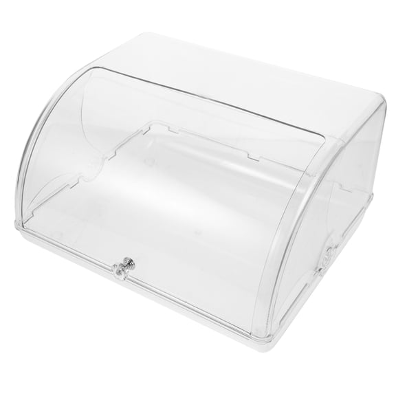 Amosfun Kitchen Countertop Bread Bin in Transparent Plastic with Airtight Rolltop Design