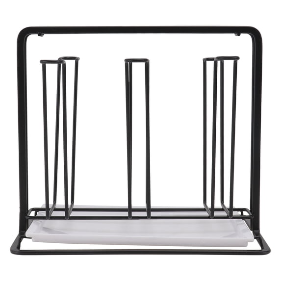Amosfun Black Metal Cup Drying Rack Kitchen Organizer Stand for Mugs