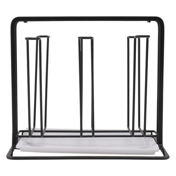 Amosfun Black Metal Cup Drying Rack Kitchen Organizer Stand for Mugs