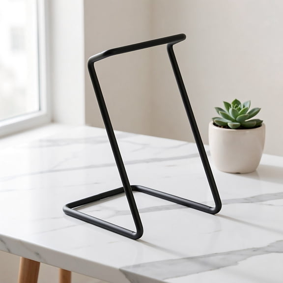 Amosfun Landline Phone Stand, Sturdy Metal Desktop Riser, 6.6"X3.5", Black