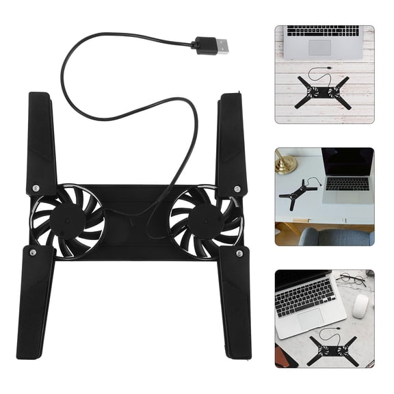 Amosfun Laptop Cooling Stand with USB Fan and Large Ventilation for Heat Dissipation Black Design