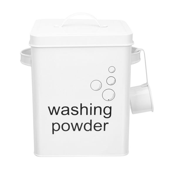 Amosfun Laundry Storage Bucket Metal Laundry Holder with Handle for Home Use Fabric Softener Dispenser