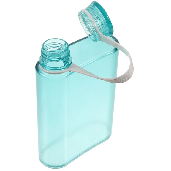 Amosfun Elegant Flat Water Bottle, Blue, Reusable, Leak-Proof, Space-Saving Design