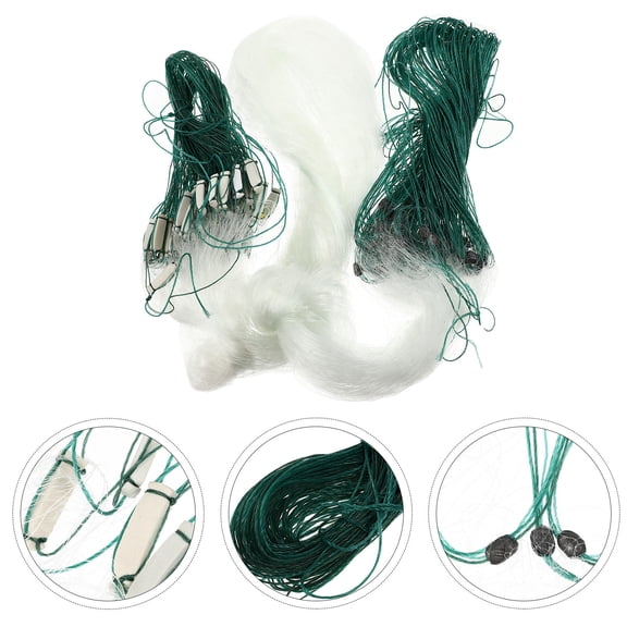 Amosfun Assorted Color Nylon Fishing Gill Network with Float for Beginner Fishermen
