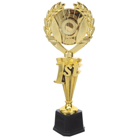 Amosfun Lightweight Plastic First Place Trophy with Metallic Finish for Sports Events