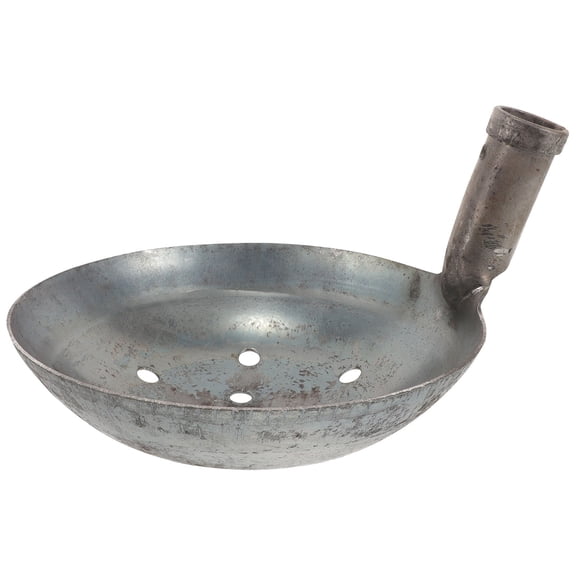 Amosfun Durable Dark Grey Metal Scoop with Holes for Sifting and Removing Sewage Sludge