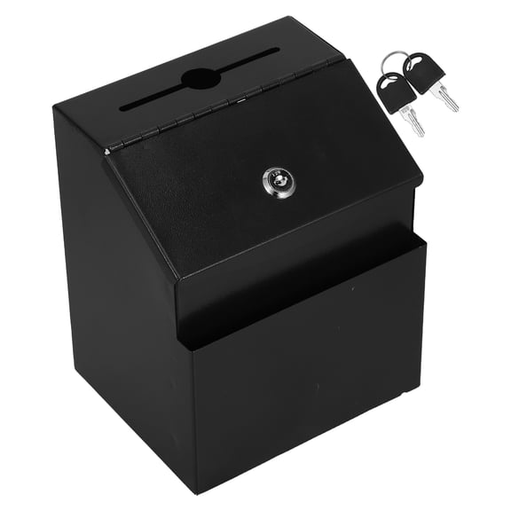 Amosfun Lockable Black Ballot Box with Slot for Transparent Voting and Fundraising Events
