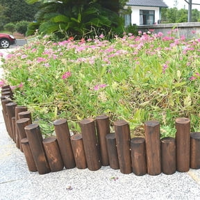Amosfun Flexible Brown Wood Log Fence Edging for Garden Borders, Yard, Lawn, Patio, and Outdoor Landscaping Decoration