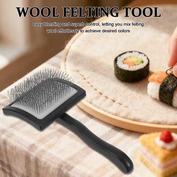 Amosfun Manual Wool Carders with Durable Metal Teeth and Wooden Handle for Precise Felting Crafts