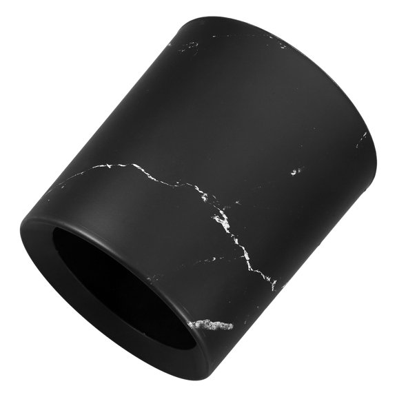 Amosfun Marble Wastebasket Black PP Waste Collection Compact Design For Home Daily Use 1Set