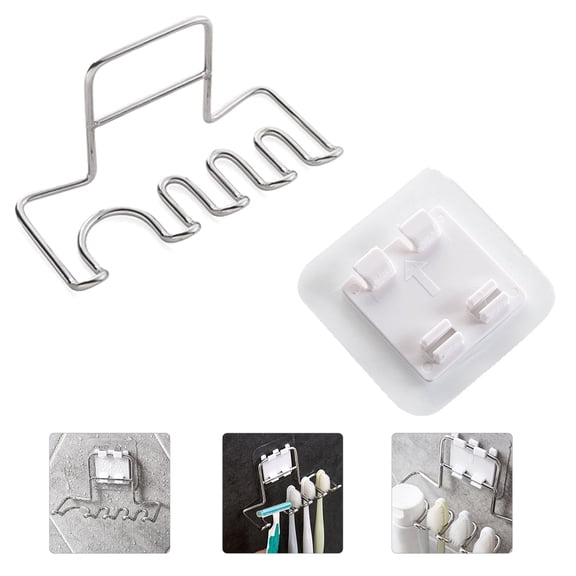 Amosfun Metal Toothbrush Rack Modern Design Bathroom Organizer Supplies 1Pcs