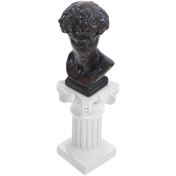 Amosfun Mini David Bust Sculpture Resin Statue for Home Decor Assorted Color Elegant Design 4.5 Inches