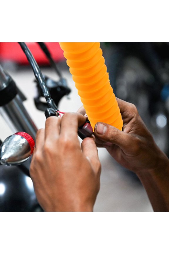 Motorcycle Scooter Front Fork Boot Yellow Universal Protector for Shock Absorbers Dirt Bike