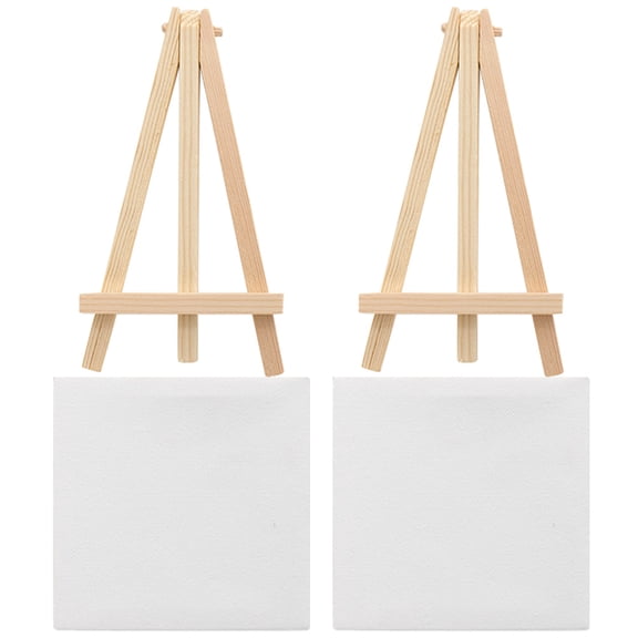 Amosfun Multi-Function Canvas Easel Set White Wood for DIY 2Sets