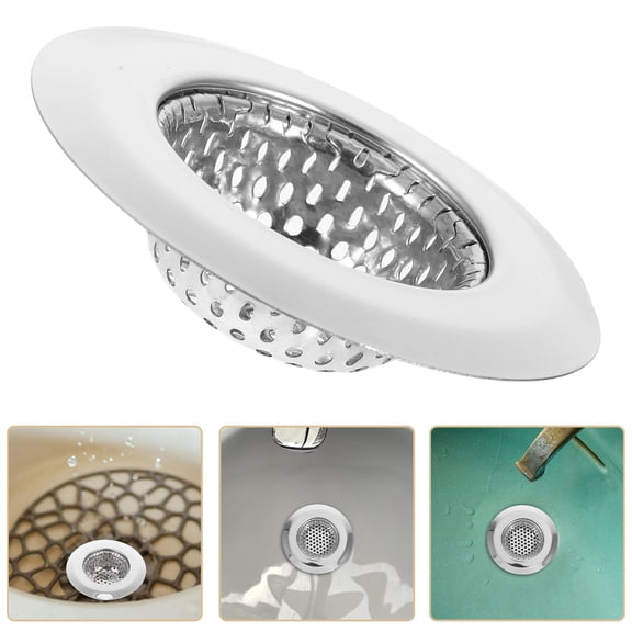 Amosfun Stainless Steel Kitchen Sink Strainer Basket with Precision Mesh Filter for Hair, Dirt, and Drain