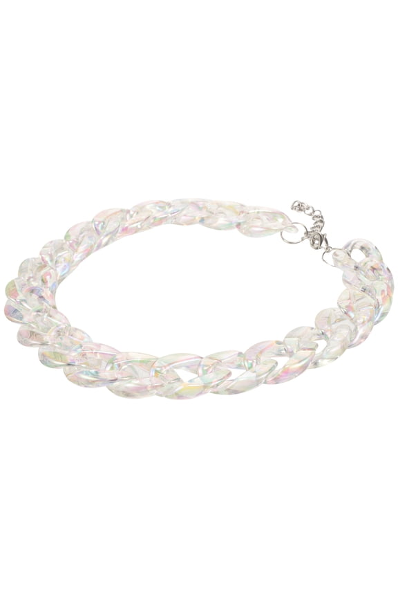 Resin Geometric Link Chain Necklace Stylish Fashion Accessory for Teens and Young Adults