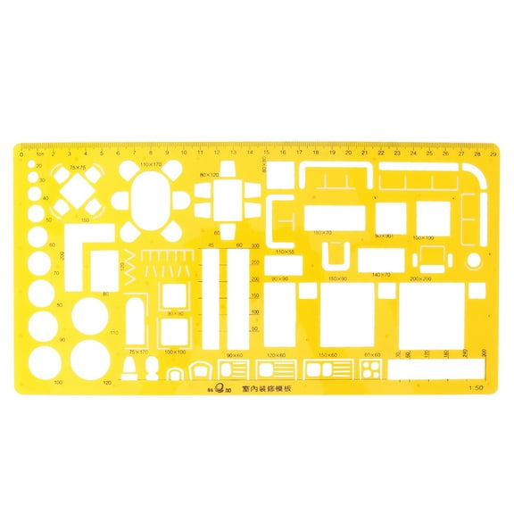 Amosfun Orange Plastic Architecture Measuring Tool with Clear Scale for Drawing and Drafting