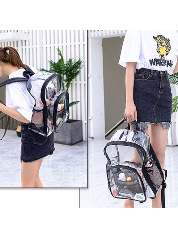 PVC See-Through Jelly Backpack, Black Fashionable and Practical for Daily Use