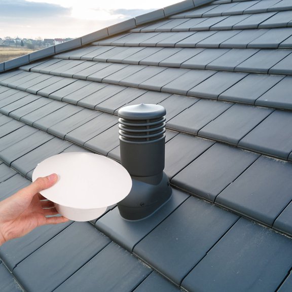 Amosfun Plastic Chimney Cap Cover for Roof Vent White with Easy Installation and Rainproof Features