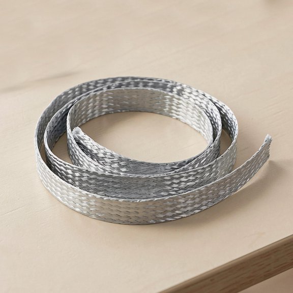 Amosfun Plated Silver Copper Braided Shielding Sleeve Expandable for Versatile Electrical and Guitar Cable Use