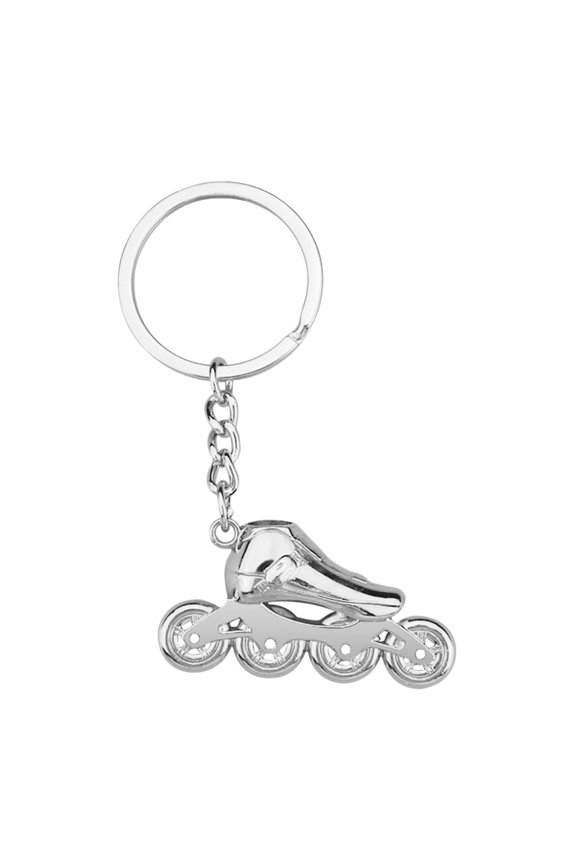 Unique Plated Silver Key Ring with Roller Skating Design Lightweight and Durable