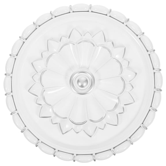 Amosfun Plated Silver Victorian Style Ceiling Medallion Wall Applique with Round Floral Sculpture Design