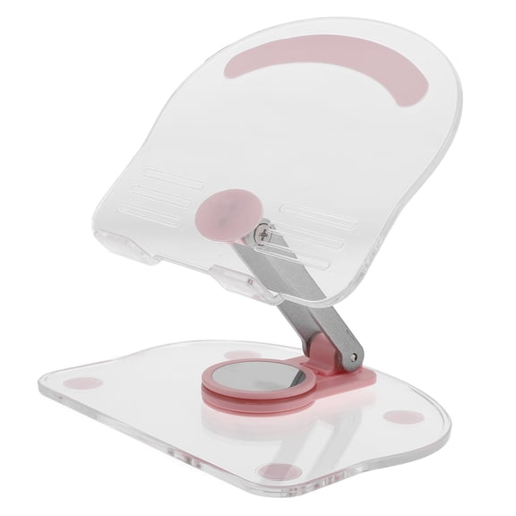 Amosfun Portable and Foldable Pink Acrylic Tablet Holder with Transparent Design for Holding