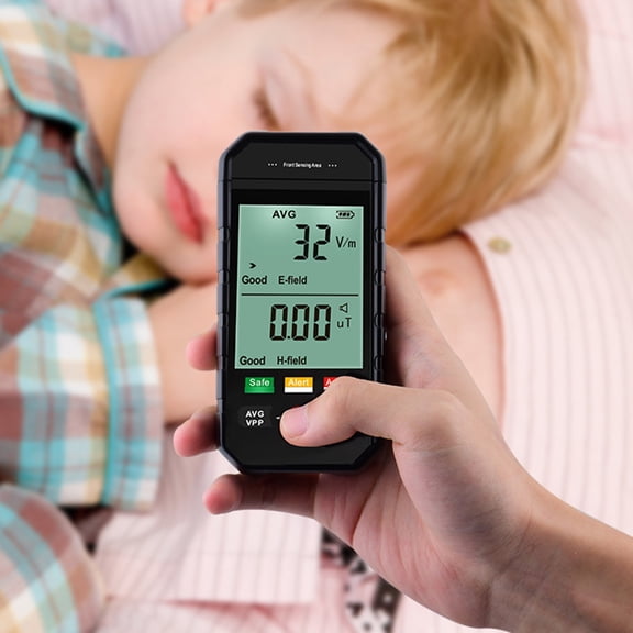 Amosfun Portable Emf Meter in Black with High Accuracy for Electric and Magnetic Field Detection