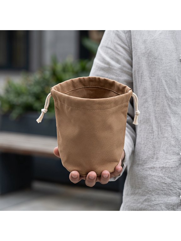 Khaki Round Tote Bag Organizer Insert for Stable and Structured Daily Use