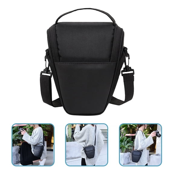 Amosfun Waterproof Black Dslr Camera Case Small Sized with Side Pocket for Accessories