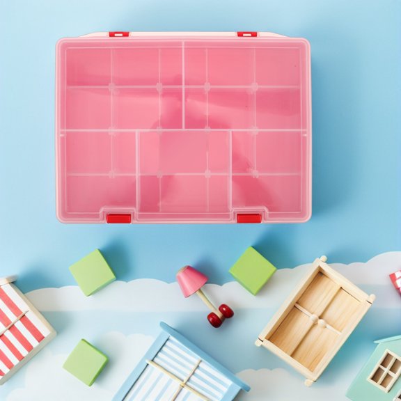 Amosfun Portable Box with Dividers and Carry Handle for Multi-Purpose Efficient Organization and Easy Transport