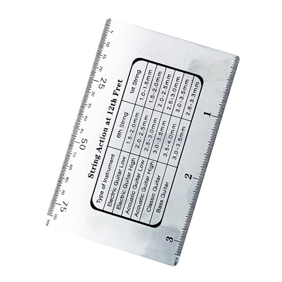 Amosfun Portable Steel Guitar String Gauge Ruler for Accurate String Height Measurement and Repair