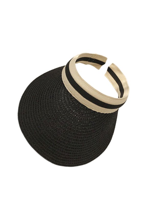 Beach Hat Outdoor Sun Protection Cap Black Wooden Bamboo 1Set