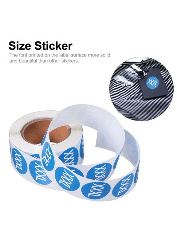 Round Clothing Label Stickers with Clear Font for Gloves, Hats, T-Shirts, Sweaters, Coats and More