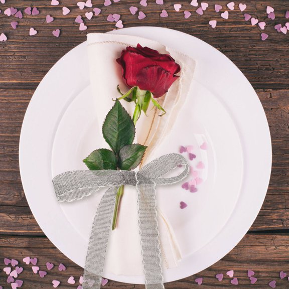 Amosfun Grey Burlap Ribbon for Flower Bouquet Packaging and Home Decoration