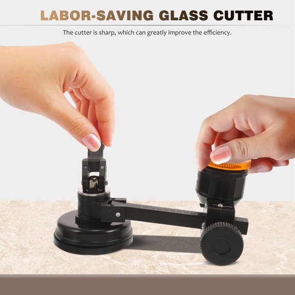Amosfun Professional Adjustable Glass Circle Cutter with Clear Scale and Durable Aluminum Blade
