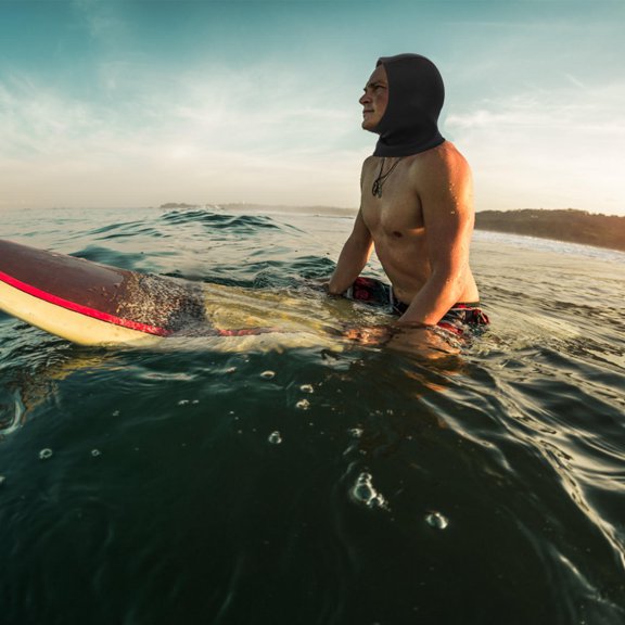 Amosfun Protective Black Warming Diving Hat for Outdoor Swimming and Scuba Activities