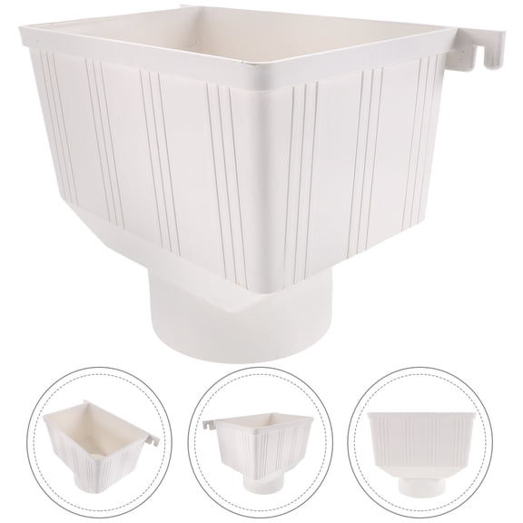 Amosfun Greenhouse Rainwater Gutter Kit Downspout Gutter Connector White PVC Rainwater Collection Outdoor 1 Set