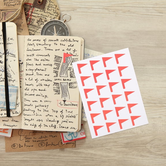 Amosfun Red Map Stickers Flag Shape Label Stickers for Home and Office Daily Use Adhesive Decals