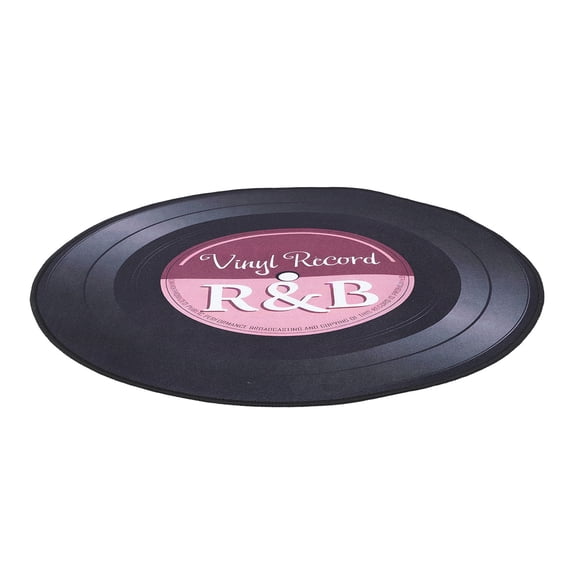 Amosfun Red Vinyl Record Floor Mat with Nonslip Backing for Kitchen Bedroom and Studio