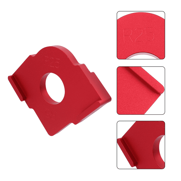 Amosfun Red Aluminum Alloy R Angle Template for Woodworking, -Resistant Tool for Precise Wood Crafting