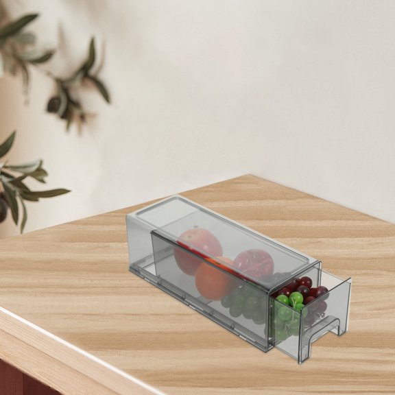 Amosfun Refrigerator Organizer Drawer Grey Plastic Storage Bin for Fruit and Vegetable