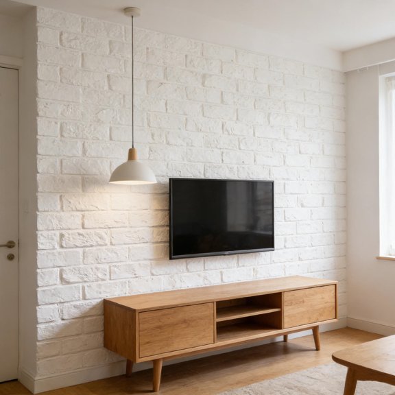 Amosfun Removable White Brick Wall Sticker with Noise Blocking Heat Preservation for Home Decor