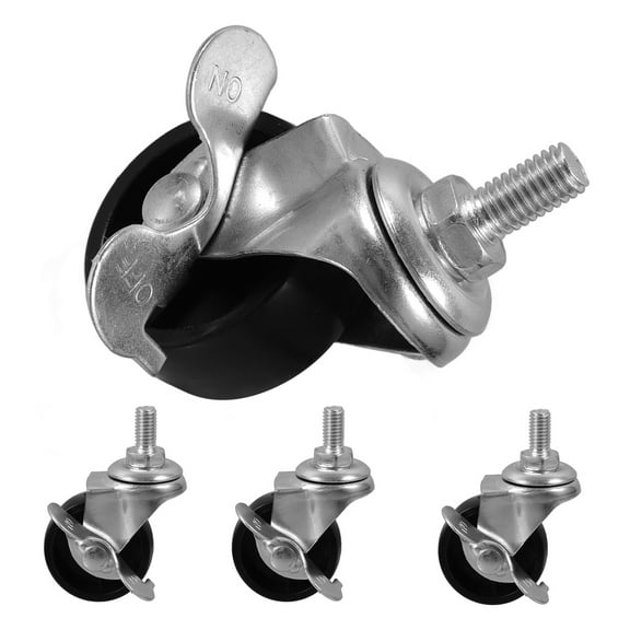 Amosfun Furniture Replacement Wheels with Brakes 4pcs Metal Smooth Rolling Casters for Home Use
