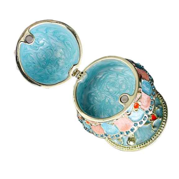 Amosfun Retro Lamp Shaped Enamel Trinket Box with Hinged Lid Decorative Keepsake Holder