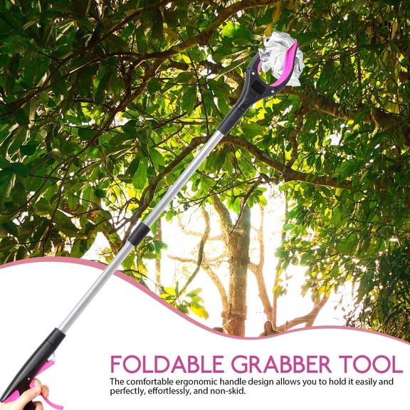 Amosfun Reusable Foldable Grabber Trash Picker Tool with Non Skid Comfortable Ergonomic Handle