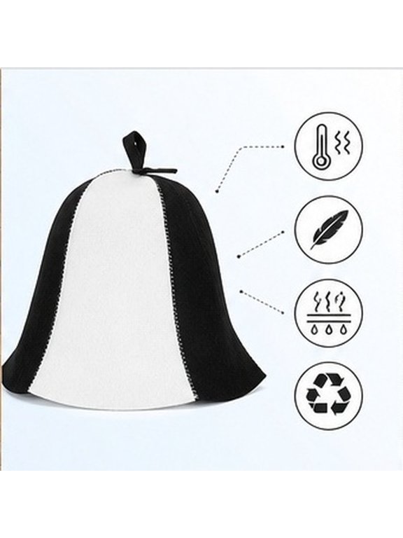Reusable Sauna Cap in Felt Fabric, Lightweight Heat Hat for Sauna and Steam Sessions
