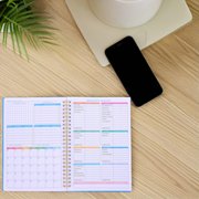 Amosfun Robust Dark Blue Budget Planner PP Paper for Home Use Sturdy Cover Design